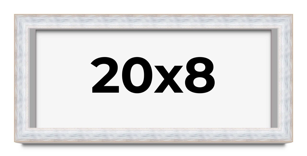 Panoramic Modern Shadow Box 1.5" Depth White Frame - UV Acrylic, Backing, Hanging Hardware